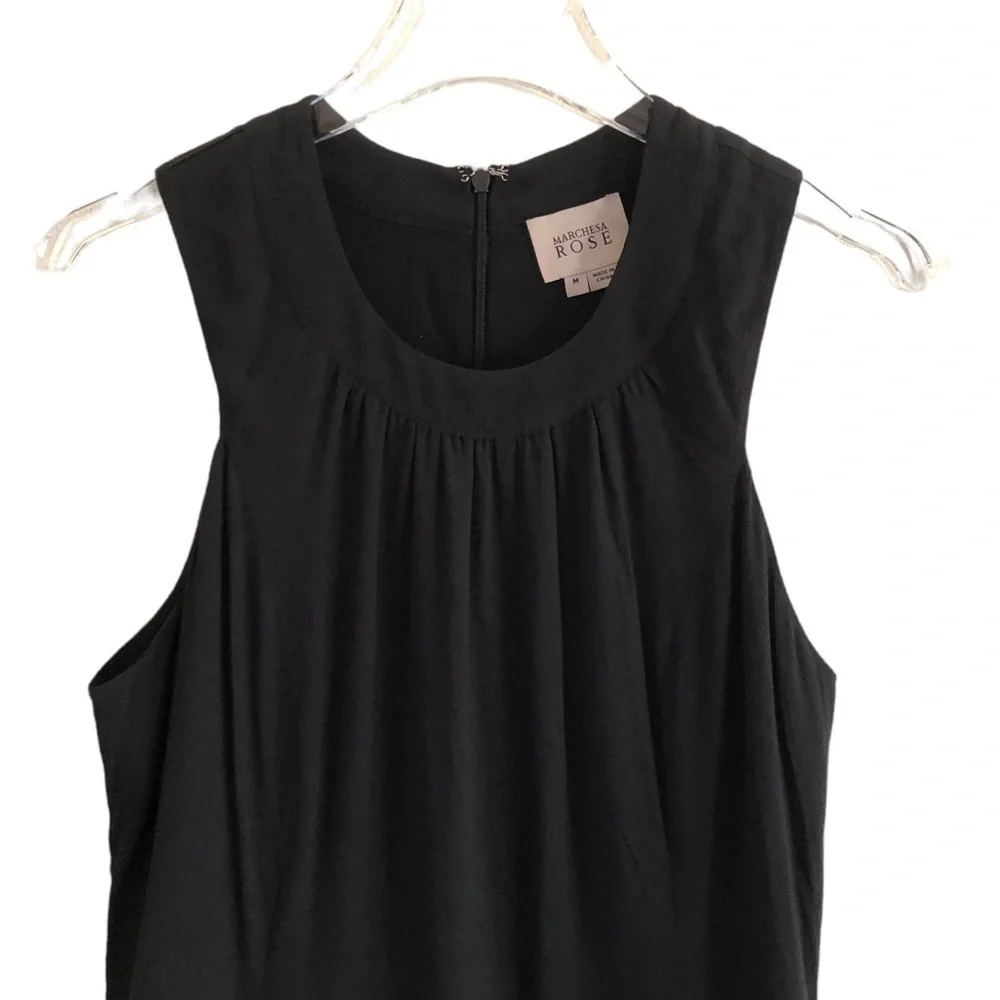 Marchesa Rose Black Caviar Sleeveless Dress M